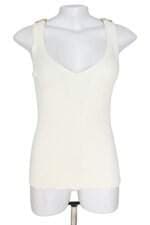 regata de tricô absolutti feminina off white com aplique