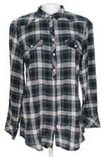 camisa Zara feminina verde xadrez