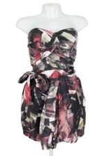vestido Amissima feminino estampado com bojo e faixa na cintura