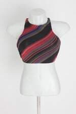 top garage feminino listrado com forro