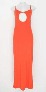 vestido feminino laranja com recortes