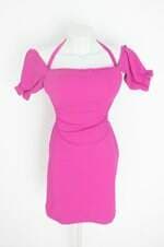vestido alvia feminino rosa com recortes