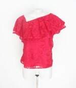 blusa leboh feminina vermelha com renda