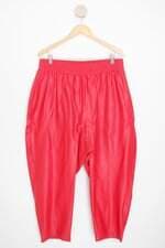 calça de tecido sislla feminina vermelha com cós com elástico