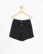 shorts feminino preto com aplique