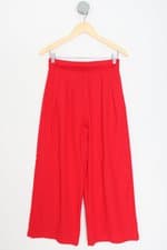 calça de tecido amaro feminina vermelha com pregas