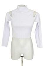 blusa cropped feminina branca com recortes