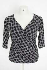 blusa george feminina estampada com franzido