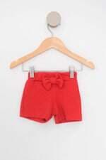 shorts ame kids vermelho com laço