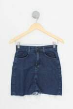saia jeans pool feminina azul
