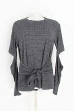 blusa Le Lis Blanc feminina cinza com faixa na cintura