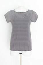 blusa feminina bicolor com recortes
