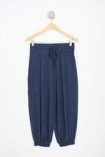 calça de tecido bellamo feminina azul com cós com elástico