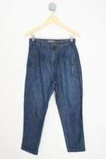 calça jeans bebela feminina azul com barra italiana e pregas