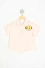 camisa zara kids rosa com silk