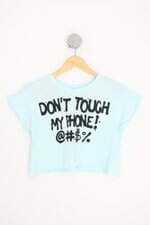 blusa nosh! kids azul com silk