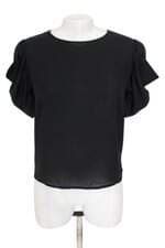 blusa cheroy feminina preta com pregas
