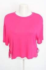 blusa rovitex feminina rosa com fenda