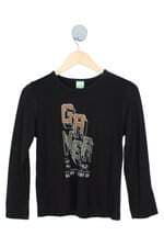 camiseta manga longa bi&gu kids preta com silk