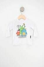 camiseta manga longa bb básico kids branca com silk