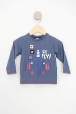 camiseta manga longa tip top kids azul com bordado e silk