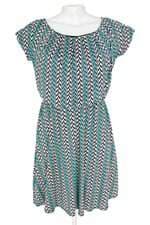 vestido C&A feminino estampado com forro e pregas