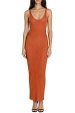 vestido de tricô Zara feminino terracota