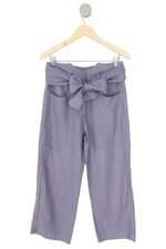 calça de linho b/yourself feminina roxa com faixa na cintura