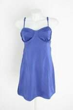 vestido laguna feminino azul com forro e franzido