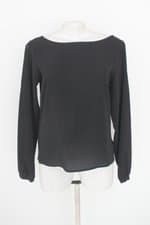 blusa sly wear feminina preta com recortes