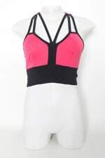 top esportivo divino corpo feminino bicolor com recortes