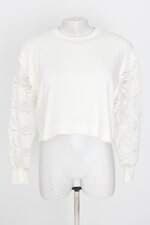 blusa feminina ludmyla imperio off white com renda