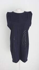 vestido de chelles feminino azul com pregas e silk