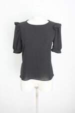 blusa forwhy feminina preta com babado