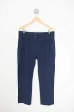 calça de tecido caedu feminina azul com pregas