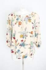 blusa viva feminina estampada com franzido