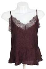 blusa  H & M femininA marrom com renda