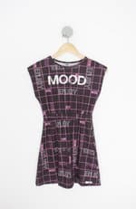 vestido marlan kids estampado com franzido e paetê