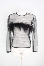 blusa a.lém feminina preta com aplique