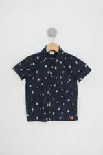 camisa puc kids azul estampada