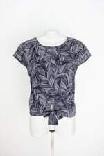 blusa feminina azul estampada