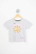 camiseta fakini kids cinza com paetê e silk