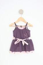 vestido ser gent major kids estampado com bordado e faixa na cintura