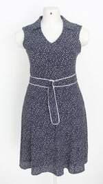 vestido PA Concept feminino azul estampado com faixa na cintura