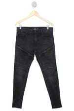 calça jeans Hollister masculina cinza com pregas