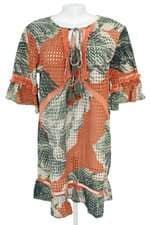 saída de praia Shoulder feminina bicolor com tule