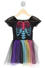 vestido sula kids estampado com forro e tule