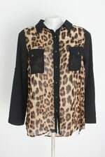 camisa collections feminina estampada com barra mullet e recortes