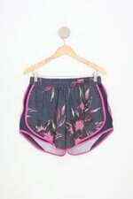 shorts de academia get over feminino estampado com cós com elástico e recortes