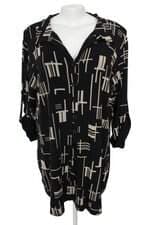 blusa feminina preta estampada
